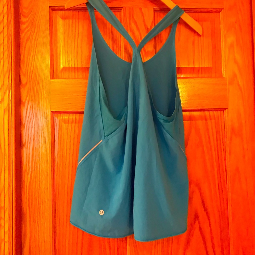 Bright blue lululemon tank top